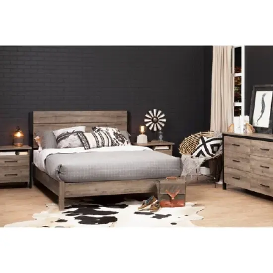 Munich Headboard Weathered Oak/Matte Black - South Shore image {3}