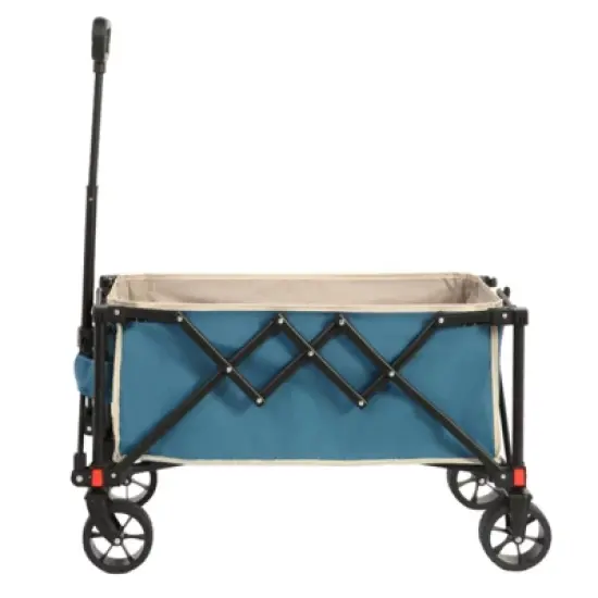 FATMOON Folding Wagon Cart with All Terrain Wheels & Adjustable Handle,360&deg; Smooth Mobility,Foldable Design for Camping,Shopping,Sports,Outdoor image {10}