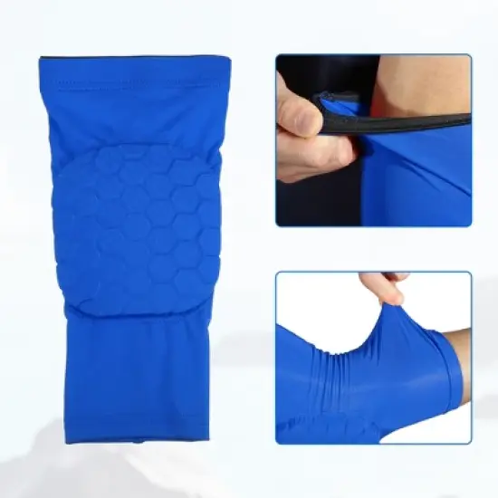 Unique Bargains 2pcs Elbow Brace Support Sleeve Elbow Pad Sleeve for Women Men Blue XL Size image {2}