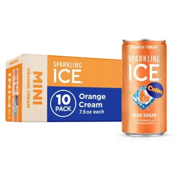 Sparkling ICE Cuties Orange Cream - 10pk/7.5 fl oz Mini Cans image {5}