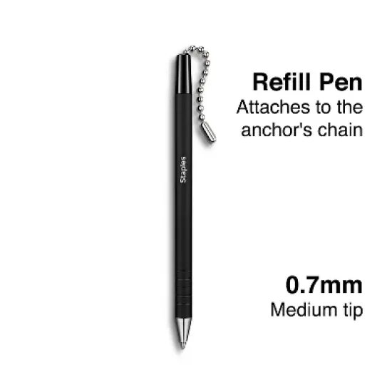 Staples Anchor Ballpoint Pen Refill Medium Tip Black Ink Each (31642-CC) image {1}