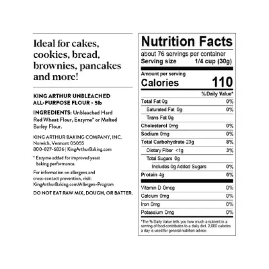 King Arthur Flour Unbleached All-Purpose Flour - 5lbs image {7}