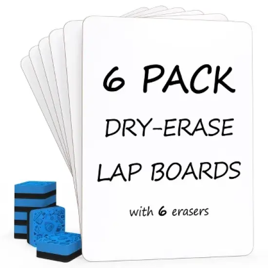 SCRIBBLEDO Dry Erase Board, Small White Board 9x12, 6 Pack with Erasers image {7}