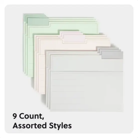 U Brands Paper Folder 9ct File Folders with Pockets Soft Pastels image {2}