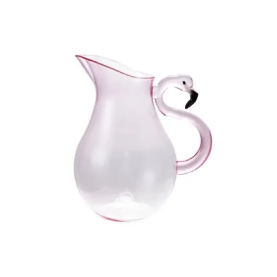 Storied Home 2.5-Quart Acrylic Pitcher with Flamingo Handle, Pink image {2}