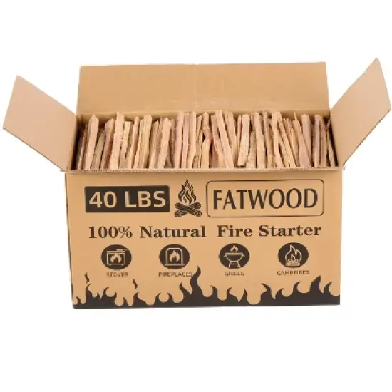 HANPURE 40 Lbs Fatwood Fire Starter Sticks, 100% Natural Kindling wood, Pine Firewood Firestarter for Campfire, Stove, Fireplace, Bonfires, Grill image {13}
