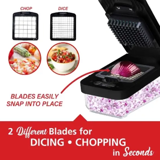 Brentwood All-in-One Food and Vegetable Chopper, Mandoline Slicer, and Cheese Grater with 4.25-Cup Storage, Black image {1}