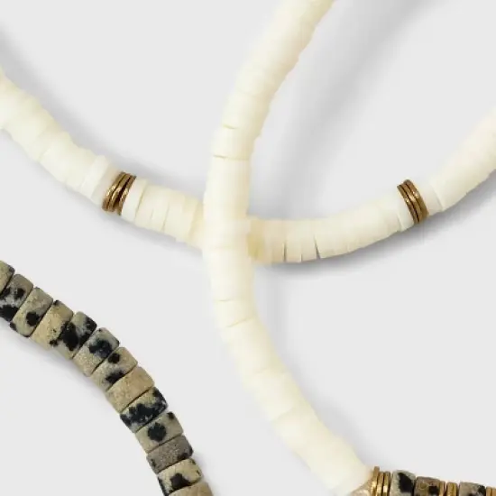 Semi-Precious Heishi Multi-Strand Bracelet Set 3pc - Universal Thread&trade; image {3}