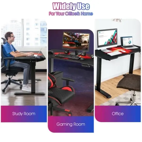 Costway Electric Standing Gaming Desk Sit to Stand Height Adjustable Splice Board image {4}