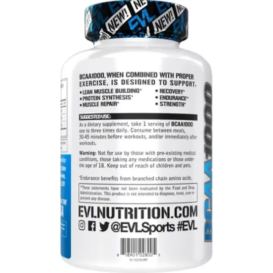 Evlution Nutrition BCAA1000 - Recovery & Endurance - 30 Servings image {2}