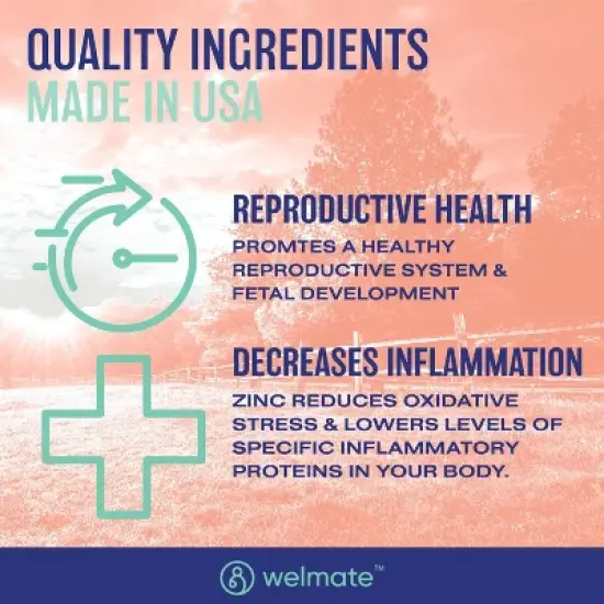 WELMATE Zinc 220mg Dietary Supplement Caplets - 200ct image {3}