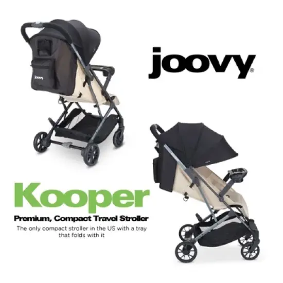 Joovy Kooper Lightweight Compact Single Stroller With Tray, Sand image {2}