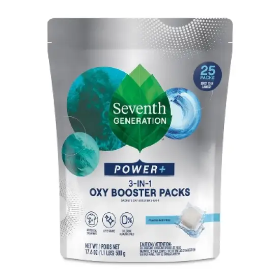 Seventh Generation Power Plus 3-in-1 Fragrance Free Oxy Booster Packs - 25ct image {5}