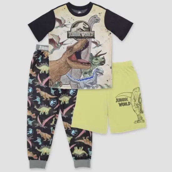 Boys' Jurassic World 3pc Pajama Set - Green/Black image {4}