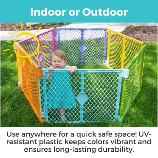 Toddleroo by North States Superyard Colorplay 6 Panel Freestanding Baby Playard - Bright image {5}