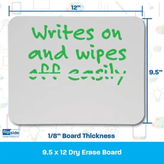 Flipside Products Dry Erase Board Bulk, 9.5" x 12", Pack of 12 image {2}