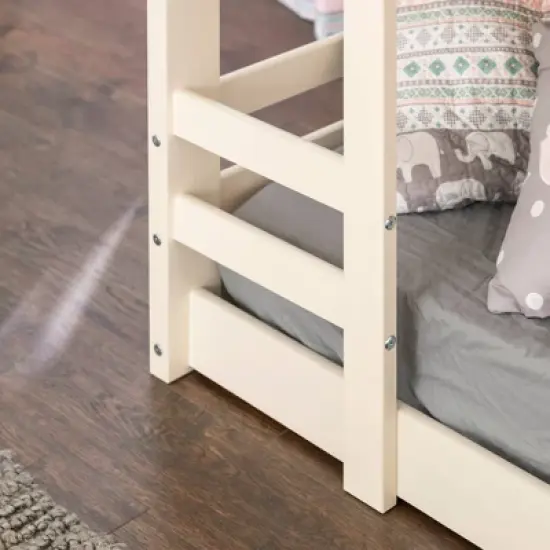 Twin Over Twin Indy Solid Wood Low Bunk Bed - Saracina Home image {4}