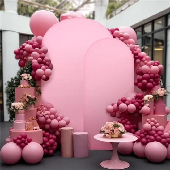 Wedding Arch Cover, Set of 3 6 + 6.6 + 7.2 ft Doublesid Spandex Wedding Arch Fabric Set with Zip image {9}