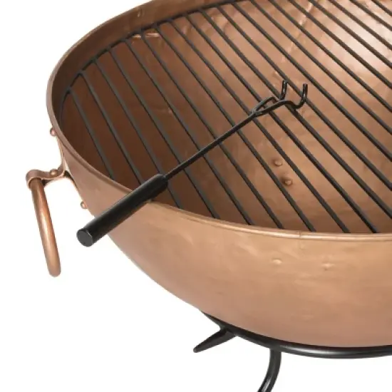 Bangkok Outdoor Fire Pit - PIT1005 - Copper/Black - Safavieh image {1}