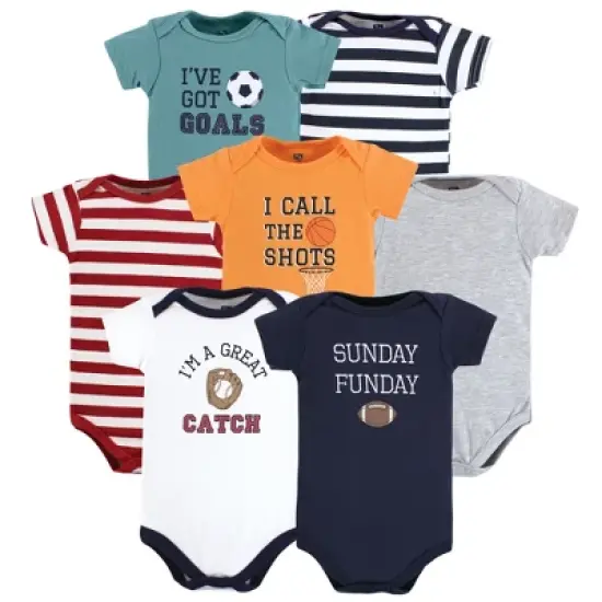 Hudson Baby Cotton Bodysuits, Sports Stripes image {9}