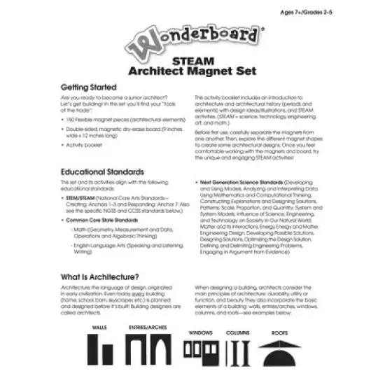 Dowling Magnets Wonderboard STEAM Architect Magnet Set image {2}