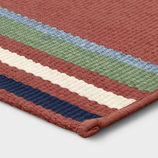 7'x10' Striped Outdoor Rug Red - Threshold&trade; image {2}