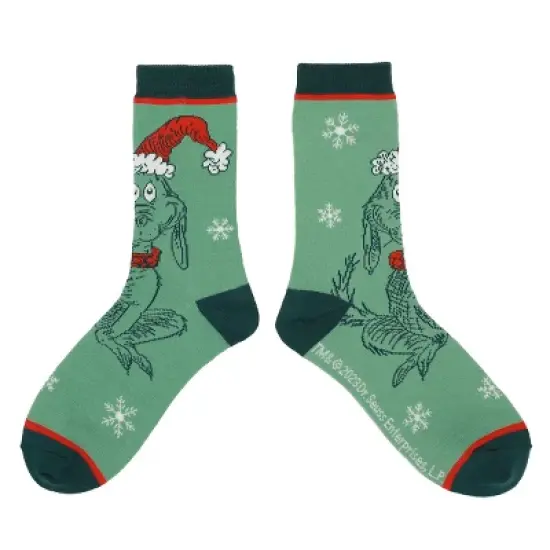 The Grinch Red and Green Womens Crew Socks (Pack of 5) image {1}