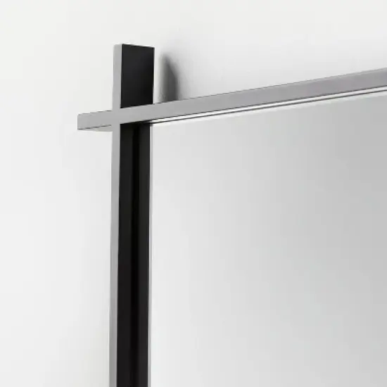 24" x 30" Cross Corner Metal Wall Mirror Black - Threshold&trade; designed with Studio McGee image {2}