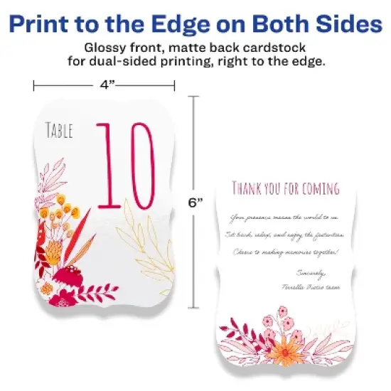Avery Printable Flourished Edge Postcards, 4" x 6", Glossy White, 50ct image {5}