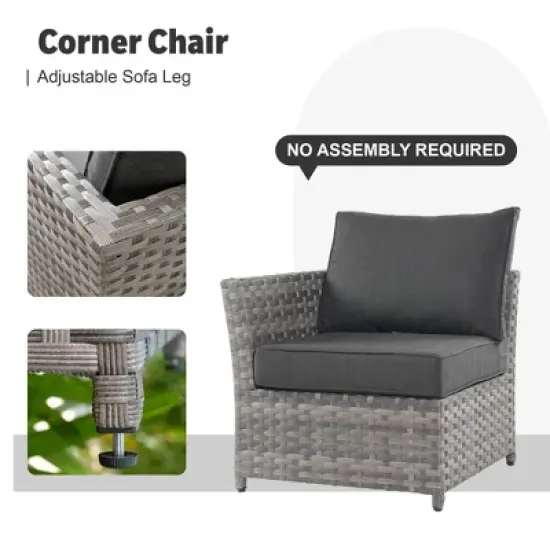 Ovios Tenaya 10pc Wicker Outdoor Patio Furniture Set Conversation Sofa with a Storage Fire Pit, Swivel Chairs and Cushions image {6}