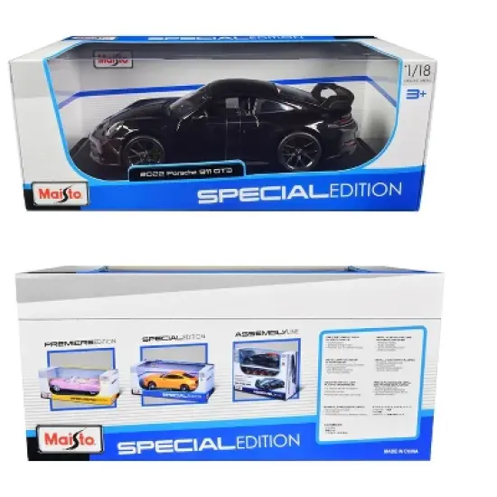 2022 Porsche 911 GT3 Black Metallic "Special Edition" 1/18 Diecast Model Car by Maisto image {2}