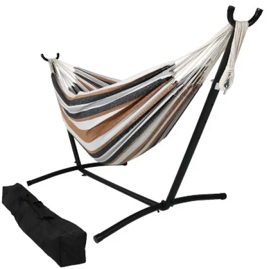 Sunnydaze Large Double Brazilian Hammock with Stand and Carrying Case - 400 lb Weight Capacity image {8}