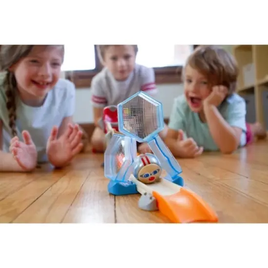 HABA Kullerbu Theme Set - Crash Test - 18 Piece Playset with Convertible Car and Stuntman Steve Ball image {4}