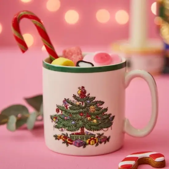 Spode Christmas Tree Mug, 9oz Ceramic Festive Christmas Coffee Mug - Microwave, Oven, Freezer & Dishwasher Safe - Holiday Tea Mug image {5}