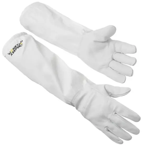 Honey Keeper Beekeeping Gloves - Goatskin Leather with Canvas Sleeve and Elastic Cuff image {6}