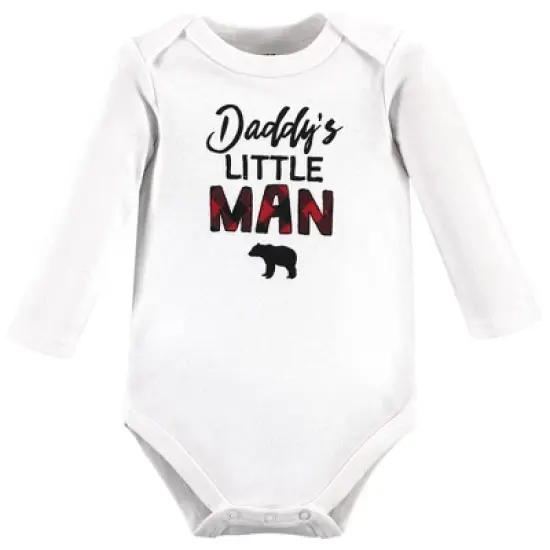 Hudson Baby Infant Boy Cotton Long-Sleeve Bodysuits, Buffalo Plaid Family image {2}