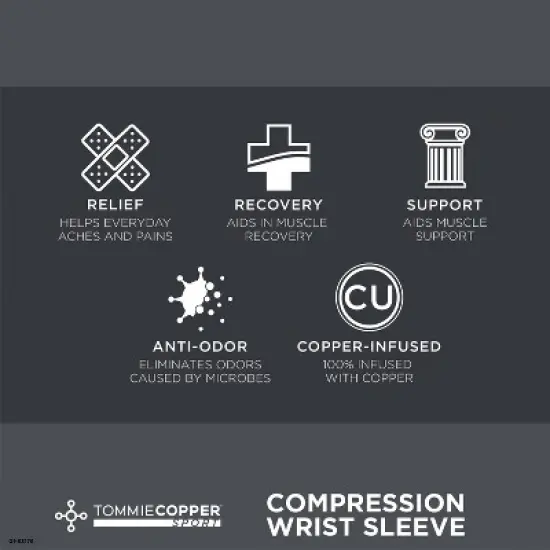 Tommie Copper Sport Compression Wrist Sleeve image {3}
