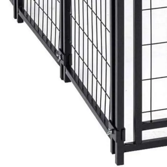 Lucky Dog 8ft x 4ft x 6ft Large Outdoor Dog Kennel Playpen Crate with Heavy Duty Welded Wire Frame and Waterproof Canopy Cover, Black (2 Pack) image {3}