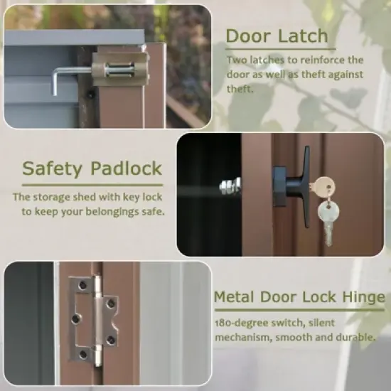 Syemin Deck Boxes Durable, Horizontal Compact Storage Shed for Garden, Backyard, Patio, Closet Deck Box, Brown, 75.2"*47.44"*71.85" image {1}