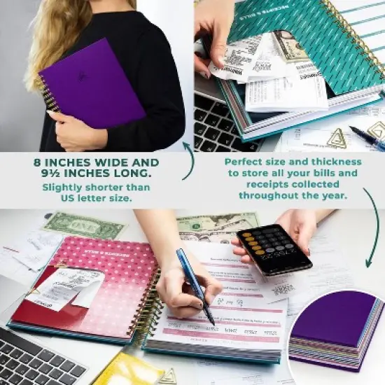 Undated Planner Bill Organizer 8"x9.25" Purple - Clever Fox image {2}