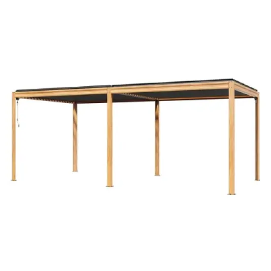 Mondawe Outdoor Louvered Pergola 10X20FT, Aluminum Pergola with Adjustable Roof and Efficient Drainage System image {15}