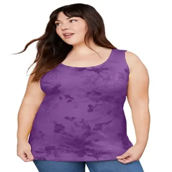 June + Vie by Roaman's Women&rsquo;s Plus Size Scoopneck One + Only Tank Top image {7}