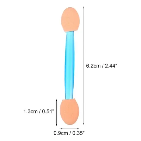 Unique Bargains Short Sponge Dual Sides Eye Shadow Makeup Brushes Applicator Blue 25 PCS image {3}