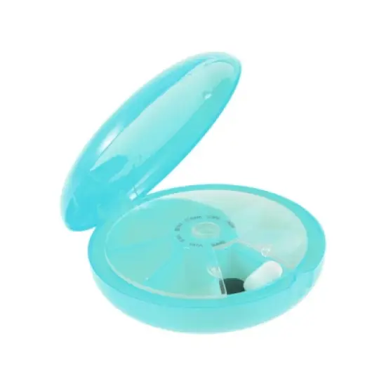 Unique Bargains 7 Grids Circular Single-Layer Pill Case 1 Pc image {1}