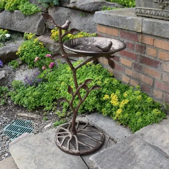 34" Meadow Birdbath - Antique Bronze - Oakland Living image {6}