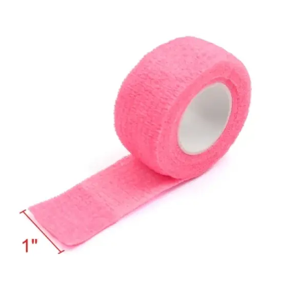 Unique Bargains Non-Woven Self Adhesive Tape Finger Elbow Wrist Ankle Protector Wrap Roll 2Pcs Pink image {1}