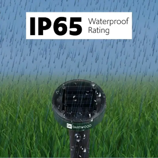 Dartwood Outdoor Solar Ultrasonic Pest and Mole Repellent - Remove Groundhogs Rats Mice Snakes and More From Your Gardens, Lawns,and Yards (4-8 Packs) image {4}