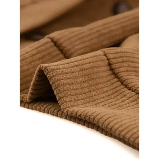 Agnes Orinda Women's Plus Size Lightweight Cropped Button Down Corduroy Shacket Jackets image {4}