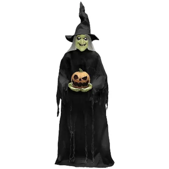 Halloween Express  7 ft Light-Up Animated Ghost Witch Decoration image {1}