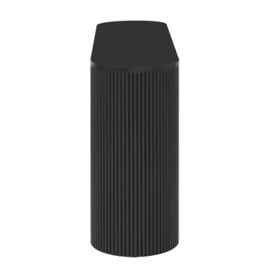 Elegant Vertical-Striped Console Table with Curved Legs and Pine Veneer Finish, Accent Entryway Table for Living Room & Hallway -ModernLuxe image {6}